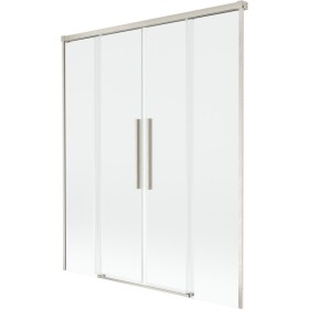 MEXEN/S - Rox vanová zástěna 2-křídlová posuvná 150 x 150, transparent, nikl kartáčovaný 8C9-150-002-97-00