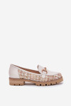 Dámské Kožené Mokasíny Se Zlatým Detailem Světle Béžové Laura Messi 2938 40
