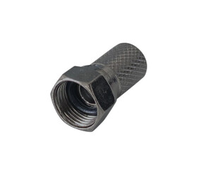 Konektor F 7.2mm gum. kroužek, černý