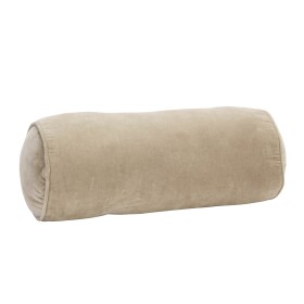 MADAM STOLTZ Sametový polštář válec Taupe, béžová barva, textil
