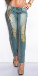 Sexy KouCla skinny-jeans s řetízky denimblue 38