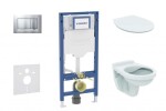 GEBERIT - Duofix Set předstěnové instalace, klozetu Alpha a sedátka softclose, tlačítko Sigma30, matný chrom/chrom SANI11CD2106