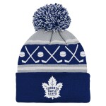 Outerstuff Dětská batolecí zimní čepice Toronto Maple Leafs NHL Face-Off Cuff Pom