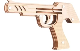 Woodcraft Dřevěné 3D puzzle Zbraň na gumičky