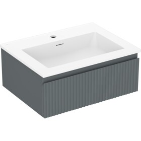 MEXEN/S - Rivel koupelnová skříňka 60 cm s umyvadlem Otis, 1 šuplík, reliéf , grafit mat/bílá mat 91A20-06023-1-BF66-W18M01