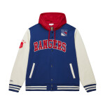 Mitchell & Ness Pánská mikina New York Rangers NHL Courtside Fleece Button Front Vintage Logo Velikost: XL