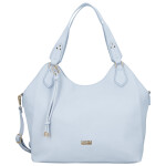 Elegantní dámská koženková kabelka na rameno Mandy, světle modrá