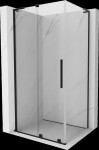 MEXEN/S - Velar L sprchový kout, posuvné dveře 90 x 75, transparent, černá 871-090-075-03-70