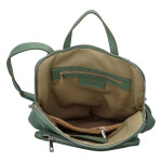 Prostorný dámský kožený batoh Jean, zelený