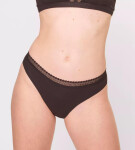 Dámské kalhotky GO Ribbed R Tai C2P - BLACK - černé 0004 - SLOGGI BLACK M