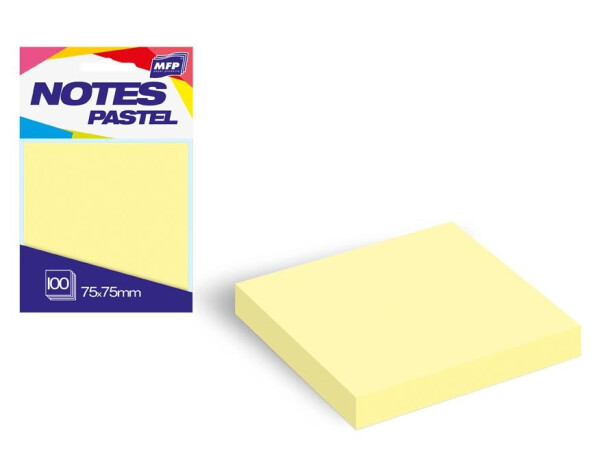 Bloček samolepící 75x75mm 100 listů žlut