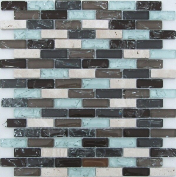 Mozaika 305x305x8mm, popraskané sklo, ICELAND BLUE CMOZ08L