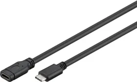 MicroConnect USB-C - USB-C černá / Prodlužovací kabel USB-C / USB 3.0 / 5000 Mbit/s / 1,8 m (MC-ITH-USBC-EX-002)