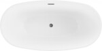 MEXEN/S - Eris volně stojící vana 170 x 80, bílá, sifon a přepad grafit kartáčovaná 53441708000-66