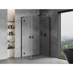 MEXEN/S - Mist-H L Duo sprchový kout dveře křídlové 90 x 110, transparent, černá 8A5L-090L-110P-70-00