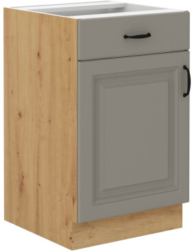 Spodní skříňka Stilo 50 D 1F 1S BB - Premium Box Barva korpusu: Dub artisan, Barva dvířek: Clay Grey