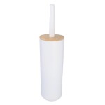 Erga Madera, toaletní WC kartáč na postavení, bílý-hnědý, ERG-YKA-P.MADERA-WHT
