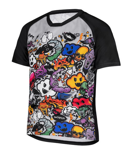 Dětské volné triko ETAPE BOOM, černá/grafika (velikost 116/122)