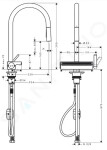 HANSGROHE - M81 Dřezová baterie Aquno Select 170 s výsuvnou sprškou a plochým sprchovým proudem, matná černá 73837670