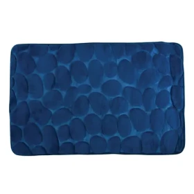 MSV PEBBLES tmavě modrá / Koupelnová předložka / 50 x 80 cm / polyester, PU pěna / protiskluzová