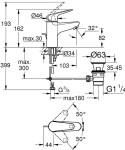 GROHE - Swift Umyvadlová baterie s výpustí, chrom 24316001