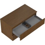 MEXEN/S - Rivel koupelnová skříňka pod umyvadlo 90 cm s deskou, 2 zásuvky, reliéf , ořech 91A20-09047-2-BFFC86