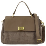 Módní dámská koženková kabelka do ruky Gabris, tmavě béžová