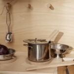 Ferm LIVING Dětské kuchyňské nádobí Toro - set 9 ks, béžová barva, šedá barva, dřevo, kov