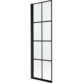 MEXEN - MIST vanová zástěna 60x150 cm 6mm 1-s, černá, dekor, levá 8A9-060-001-70-77-L