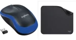 Logitech M185 modrá + Studio Series grafitová / Sada / Bezdrátová optická myš + příslušenství