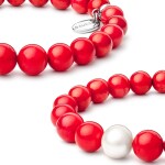 Náramek Matea - sladkovodní perla, Korál, Červená 19 cm (S)