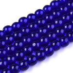 Skleněné korálky - průsvitné - tmavě modré - ∅ 4 mm - 10 ks