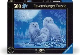 RAVENSBURGER Svítící puzzle Sovy za úsvitu měsíce