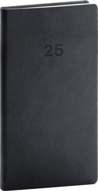 Kapesní diář Aprint 2025, černý, 15,5 cm
