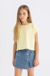 DEFACTO Girl's Boxy Fit Crew Neck Basic Short Sleeve T-Shirt