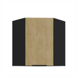 Horní rohová skříňka Cremona 60x60 GN-72 1F (45°) Barva korpusu: Bílá, Barva dvířek: Dub Cremona
