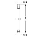 Sprchová hadice 120cm plast - černá mat TRES 913460912NM TG 913460912NM