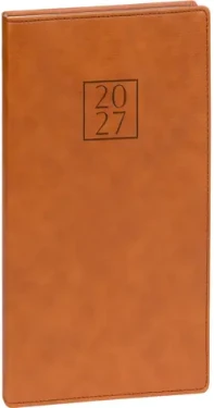 NOTIQUE Prestigio 2027 hnědý / Kapesní diář / 9 × 15,5 cm