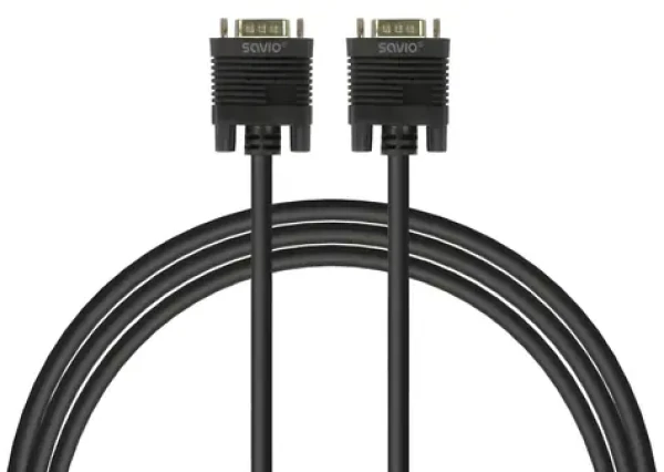CL-202 VGA kabel černý / Propojovací video kabel / VGA (D-Sub) - VGA (D-Sub) / 1,8 m / s ferity (SAVKABELCL-202)