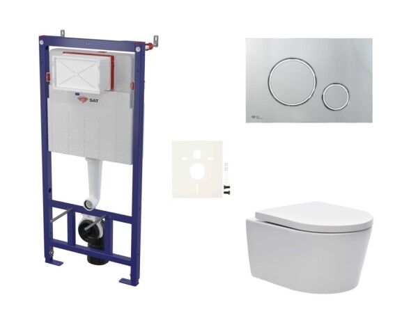 Cenově zvýhodněný závěsný WC set SAT do lehkých stěn / předstěnová montáž + WC SAT Brevis SIKOSSBR71K SIKOSSBR71K