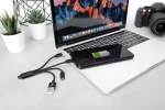 Digitus 3in1 černá / Nabíjecí kabel / USB-A / Lightning / Micro-USB / USB-C / 0,15 m (DB-300160-002-S)