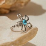 ELENYS Azure Bloom – prsten z prémiové oceli Velikost: 7 (EU: 54-56)