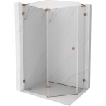 MEXEN/S - Lunar L sprchový kout pětiboký křídlový levá 100 x 90, transparent, růžové zlato 831L-100L-090P-60-00-L