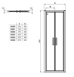 IDEAL STANDARD - Connect 2 Sprchové dveře 90 cm, černá/čiré sklo K9294V3