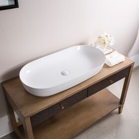 Erga Paola, umyvadlo na desku 800x400x135 mm, bílá lesklá, ERG-V03-9487E-WH