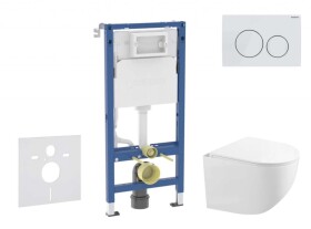 GEBERIT - Duofix Set předstěnové instalace, kompaktního klozetu Gaia sedátka softclose, tlačítko Delta20, alpská bílá SANI11CA3152B