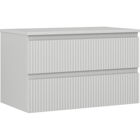 MEXEN/S - Rivel koupelnová skříňka pod umyvadlo 80 cm s deskou, 2 zásuvky, reliéf , šedá mat 91A20-08047-2-BFFC62