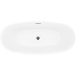 MEXEN/S - Luvo Slim volně stojící vana 170 x 75, bílá, sifon a přepad grafit metal 52801707500-95