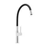 Dřezová baterie SAT se silikonovým ramínkem černá/chrom SATBSD290C SATBSD290C