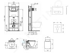 IDEAL STANDARD - ProSys Set předstěnové instalace, klozetu a sedátka Strada II, tlačítka Oleas M1, Aquablade, SoftClose, bílá ProSys120M SP28